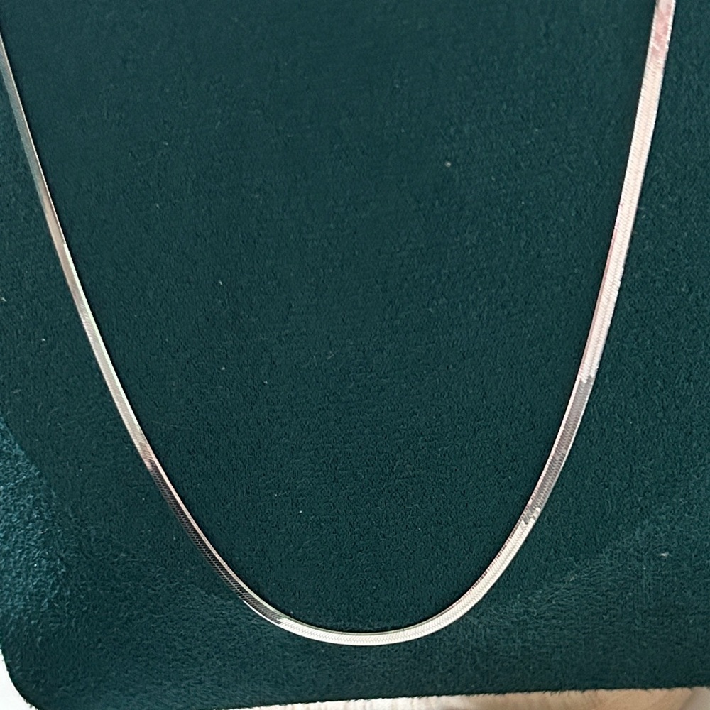 925 Sterling Silver herringbone‎ chain Necklace UNISEX